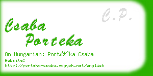 csaba porteka business card